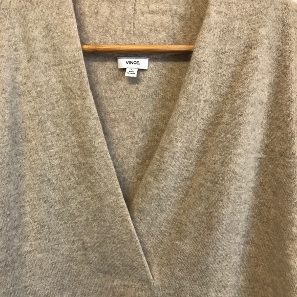 Vince Cashmere Oversized Poncho Sz L Beige S/S - Picture 2 of 7